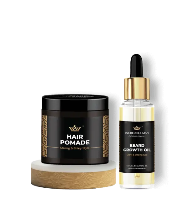 best fine hair combo for men with beard growth oil and hair pomade