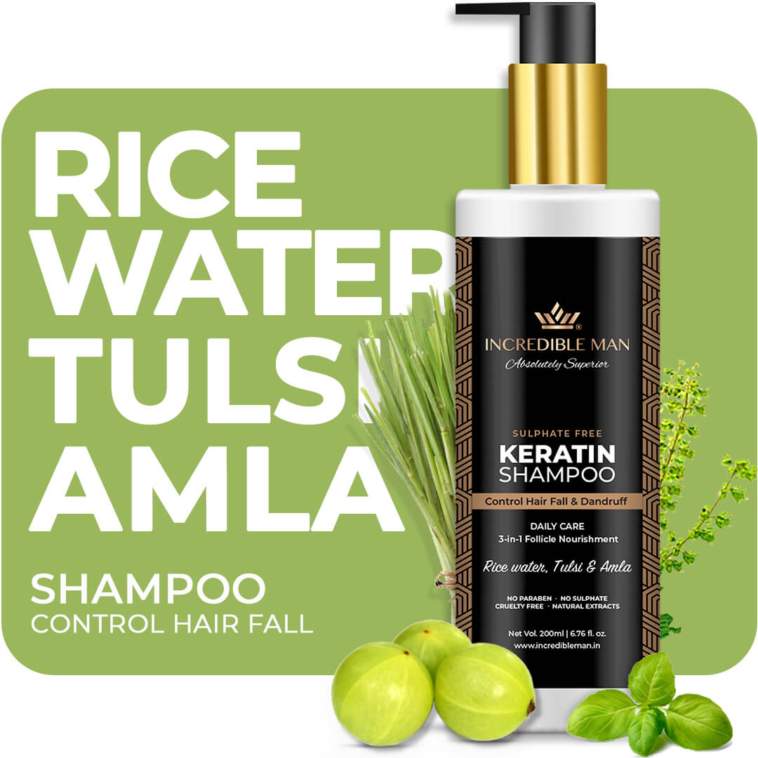 incredibleman-shampoo-mainpic Incredible Man Rice Water Tulsi Amla Keratin Shampoo