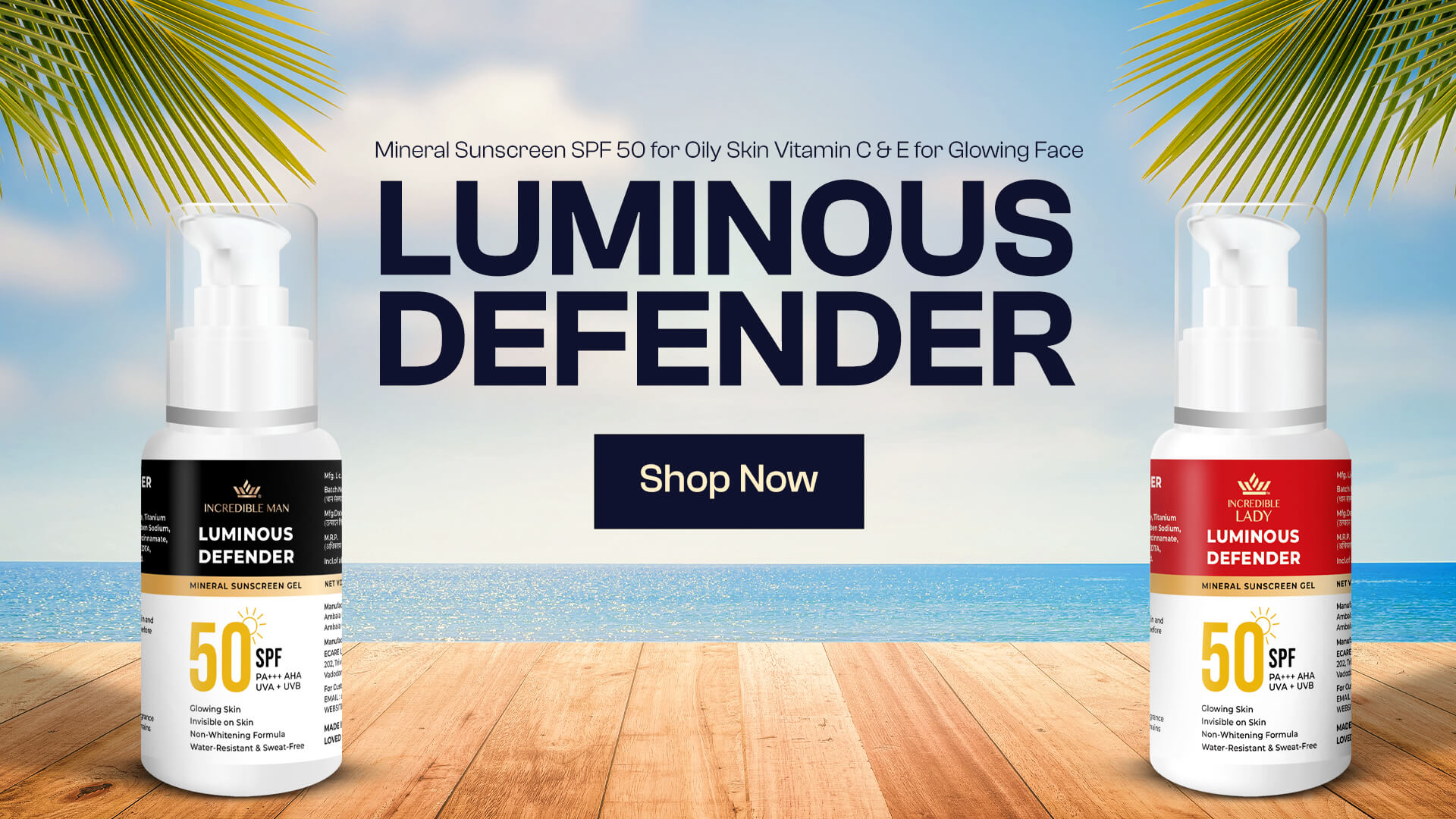 Incredible Sunscreen Gel 50SPF for Men and Women